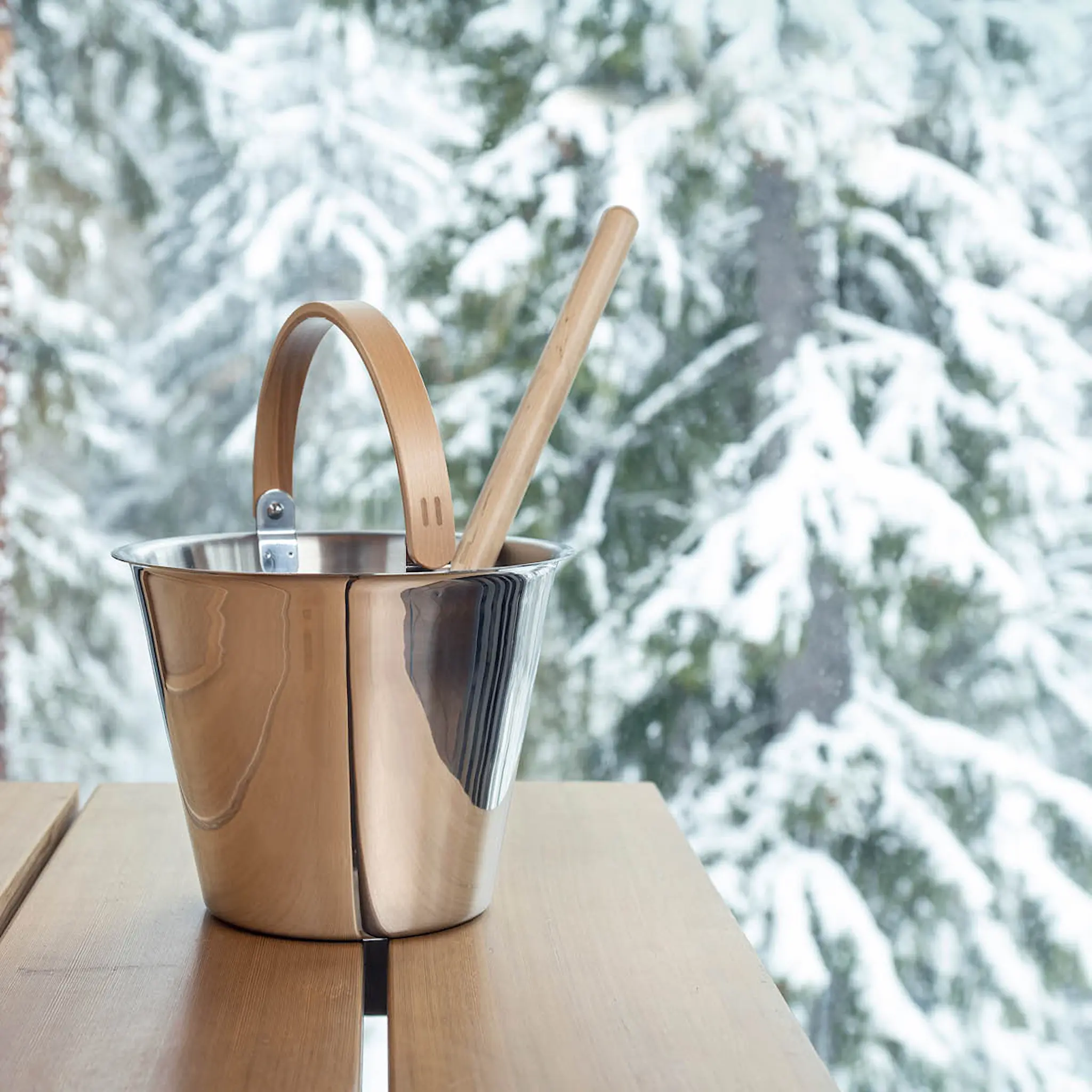 Rento Bastuhink 35 cm stål/björk