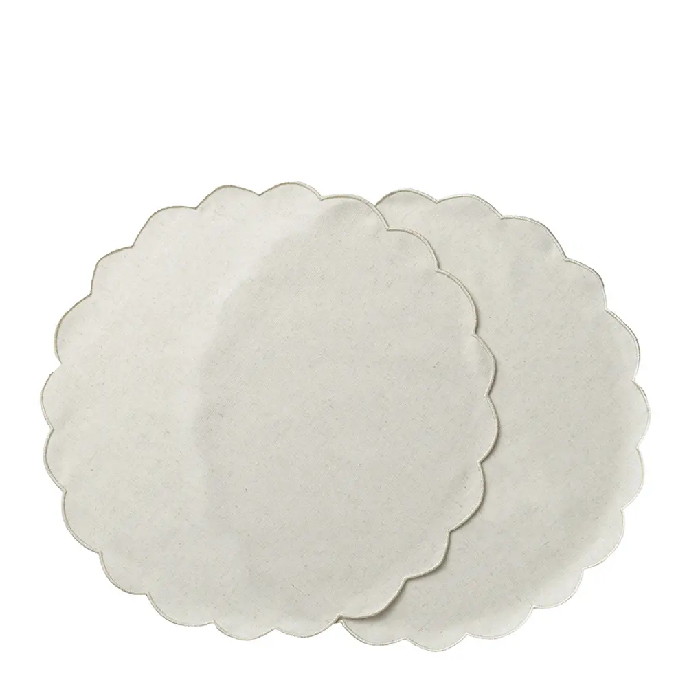 Scallopped Pöytätabletti 36 cm 2 kpl Beige