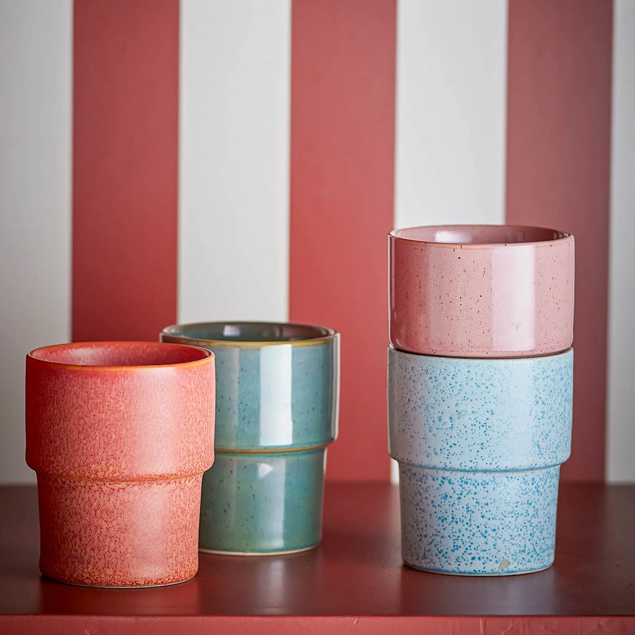 Bloomingville Kopp Ewan 15 cl 4-pack rosa