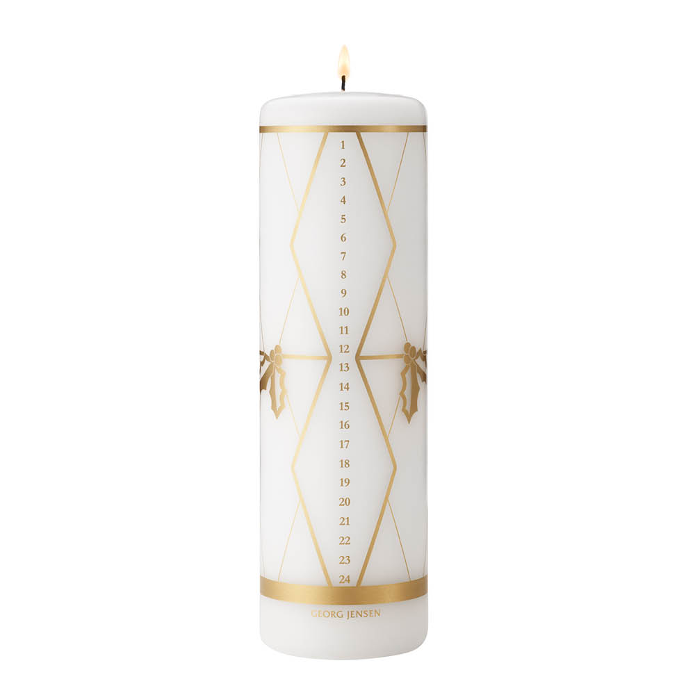 Georg Jensen 2026 kalenderlys 20 cm gulltrykk