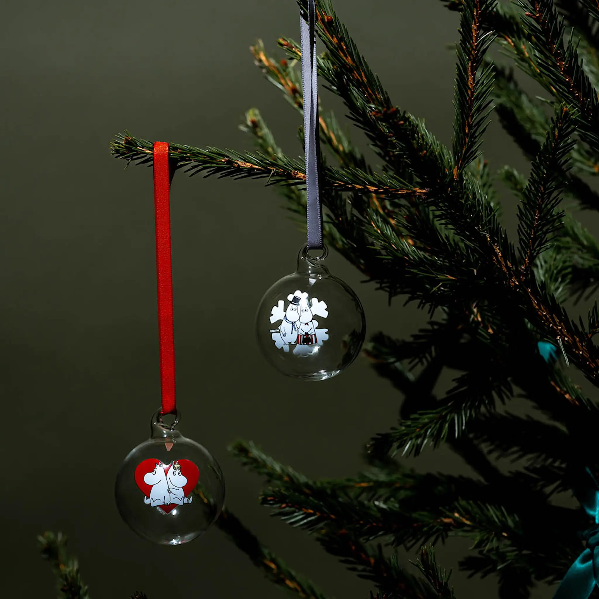 Muurla Mumin julkula 5 cm 2 delar Hjärta/Snöflinga