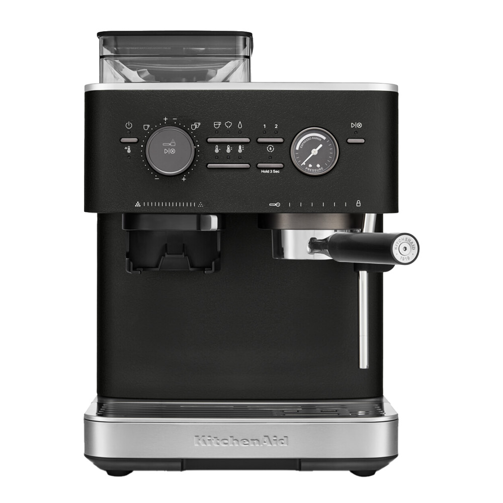 KitchenAid - Puoliautomaattinen espressokone kahvimyllyllä 5KES6551 Cast Iron Black