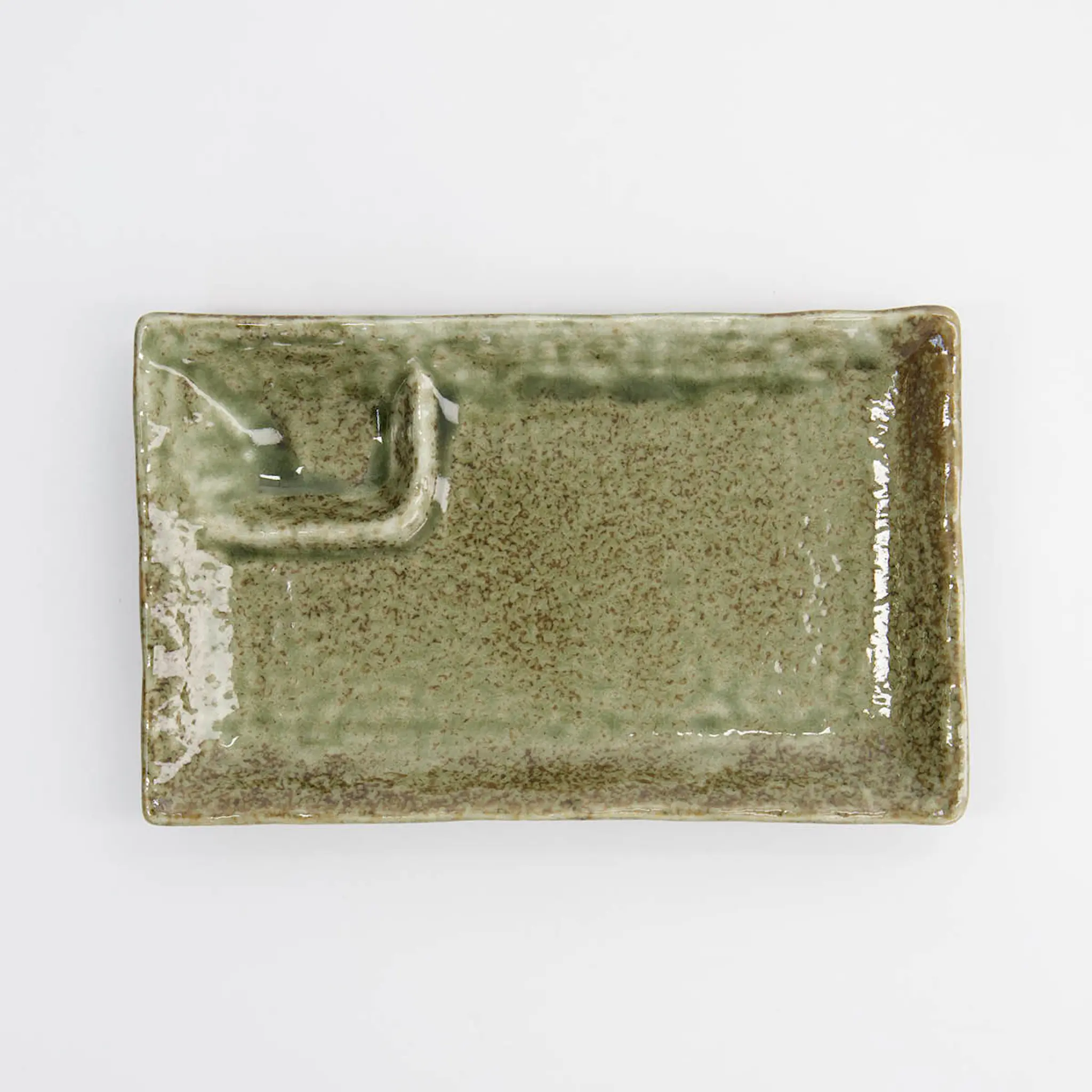 Tokyo Design Studio Mino Craft rektangulär delad tallrik 21,2 cm yamasan grön