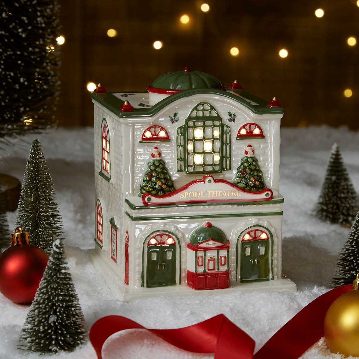 Spode Christmas Tree teater LED lykt 14,5x12,8x12 cm