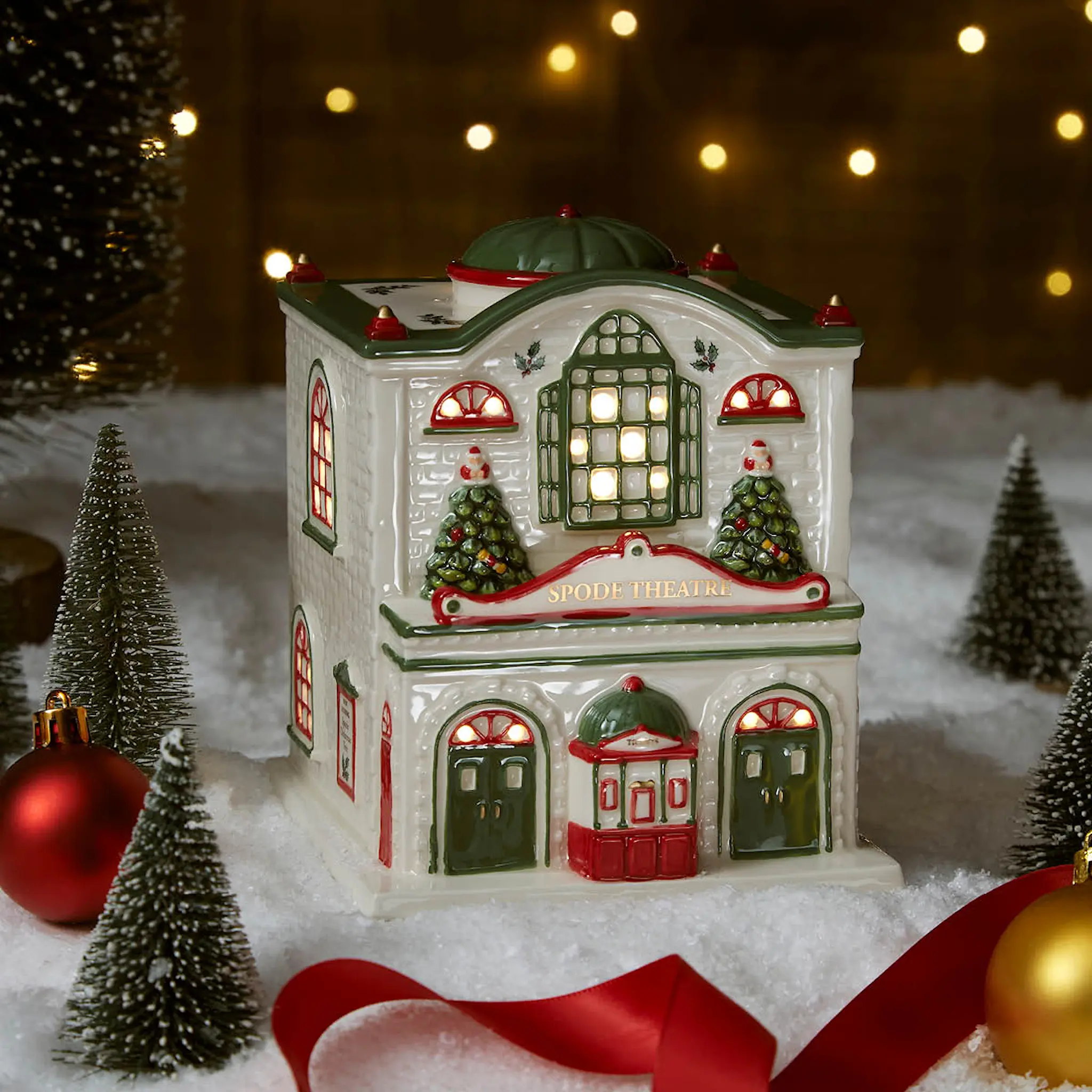 Spode Christmas Tree teater LED lykt 14,5x12,8x12 cm