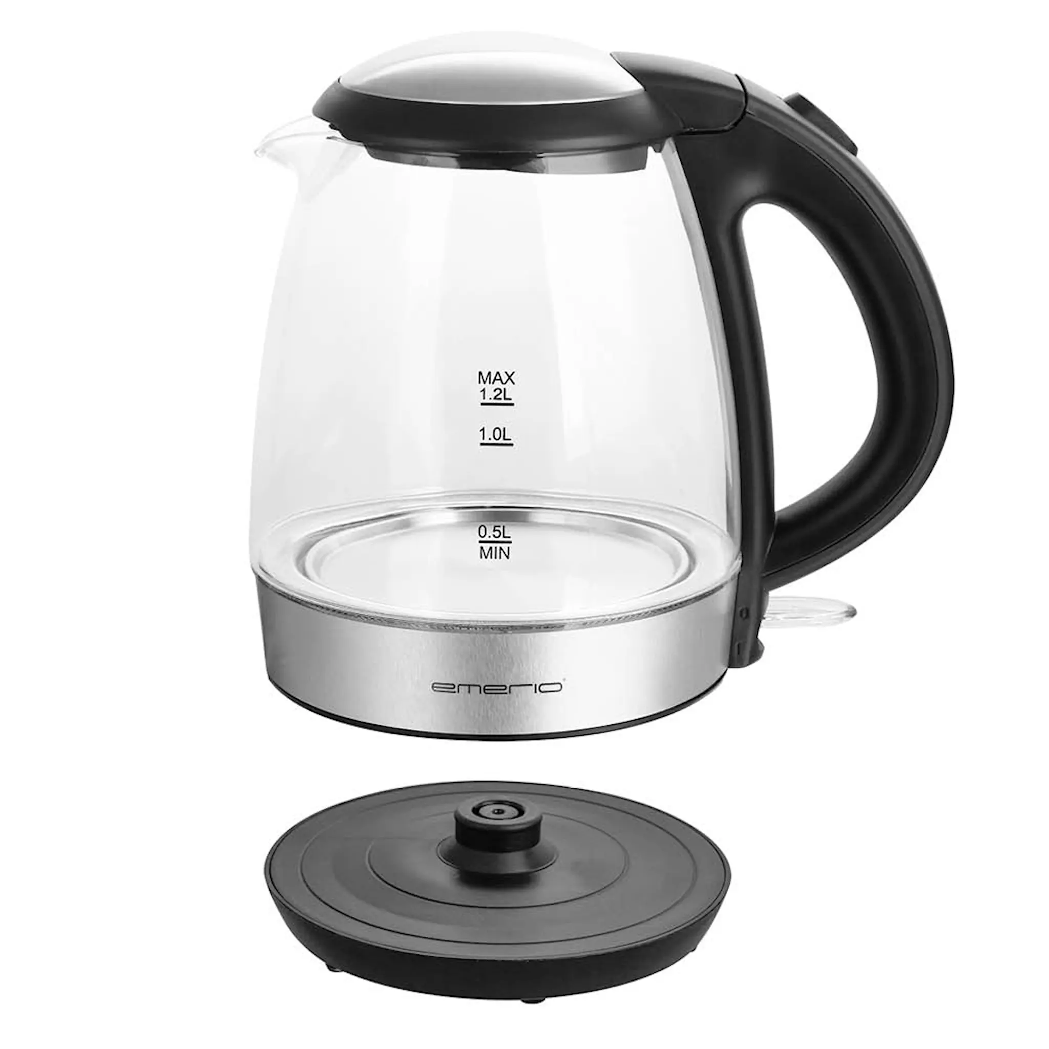 EMERIO Vattenkokare 1,2 L 2,2 kW Glas