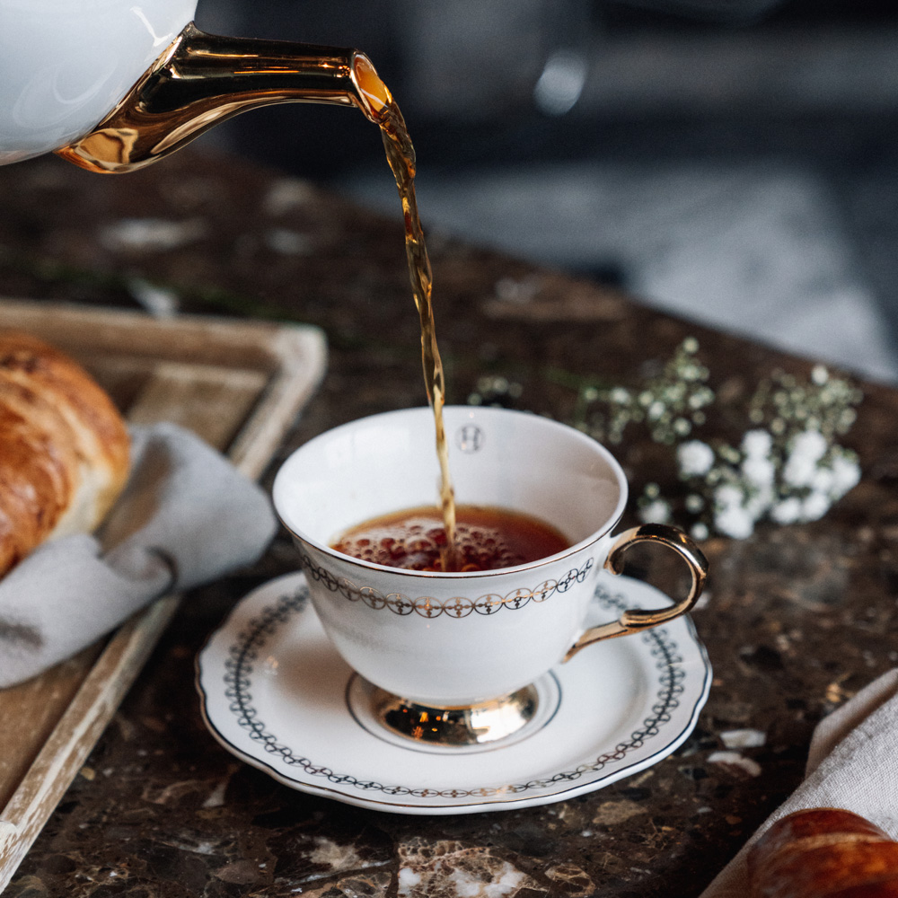 Hilke Anima Gemella kopp og tallerken hvit