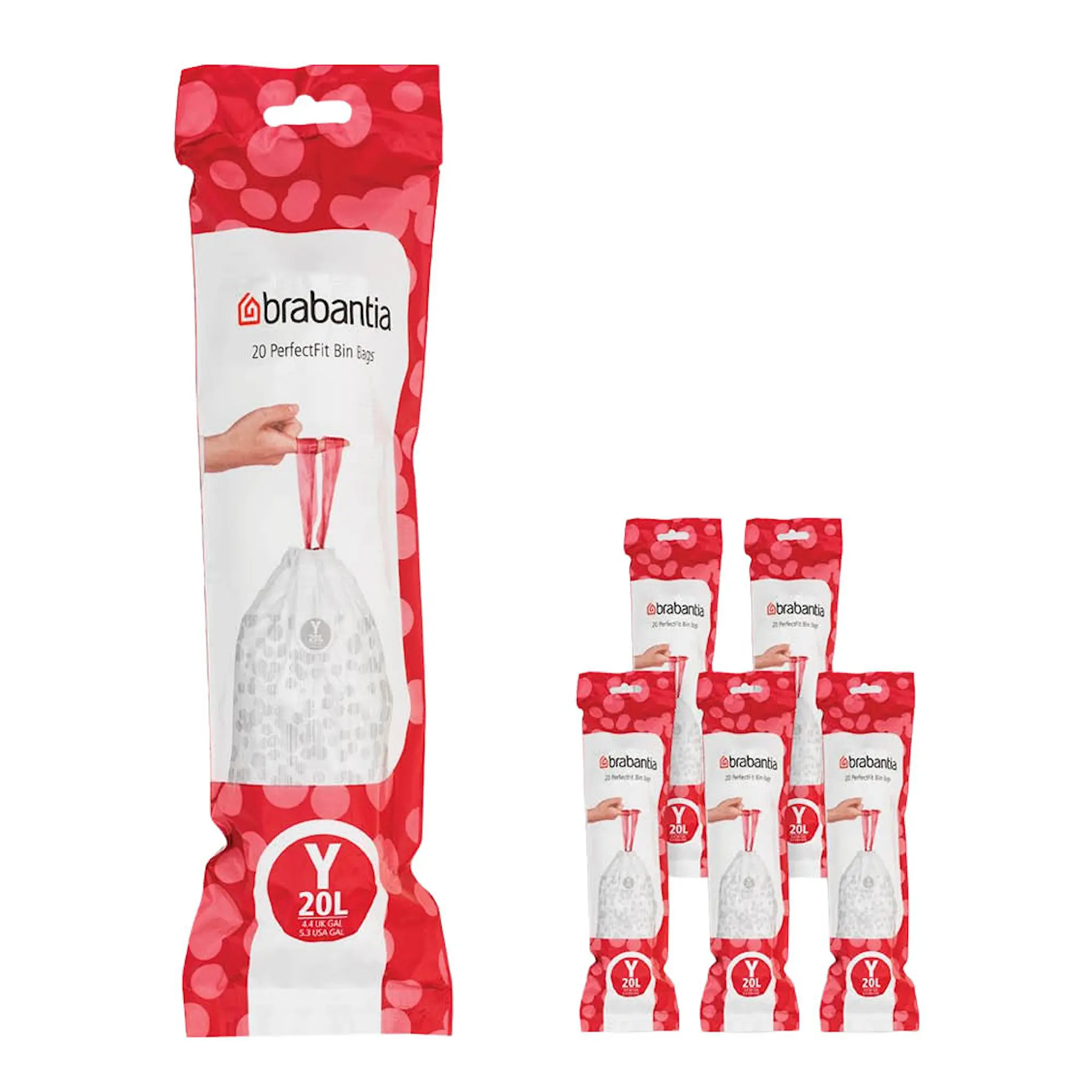 Brabantia PerfectFit avfallspåsar 20 L 120-pack Kod Y vit