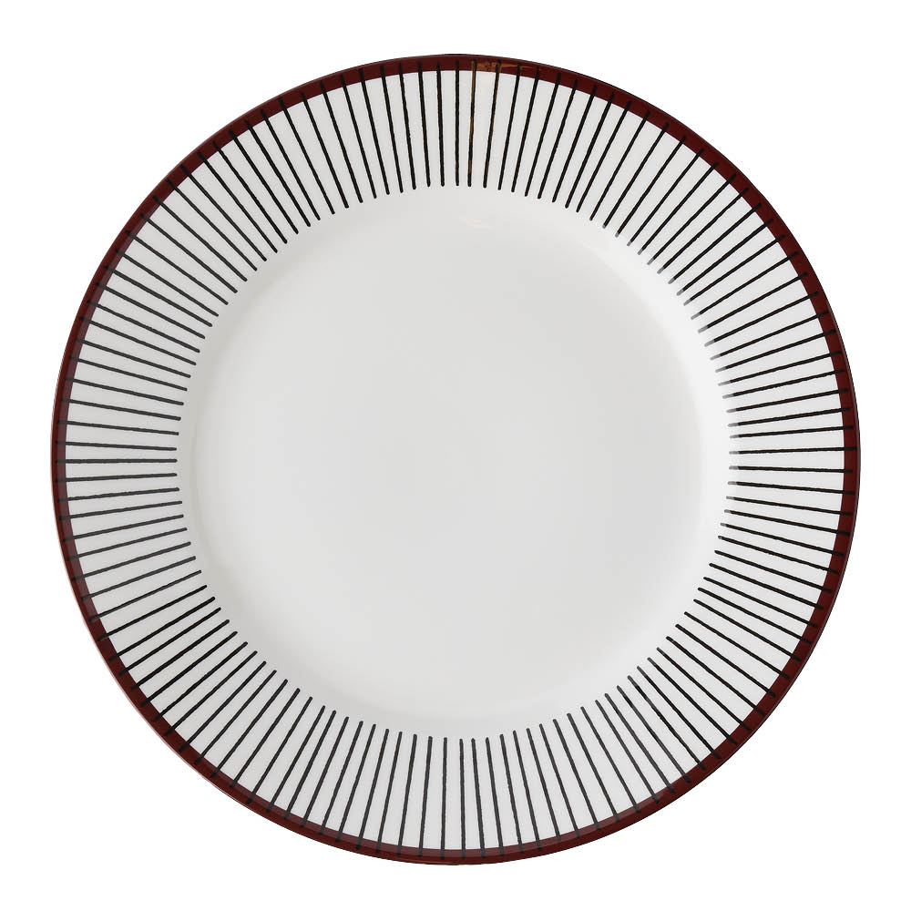Gustafsberg Ribb tallrik med bräm 28 cm brunsvart