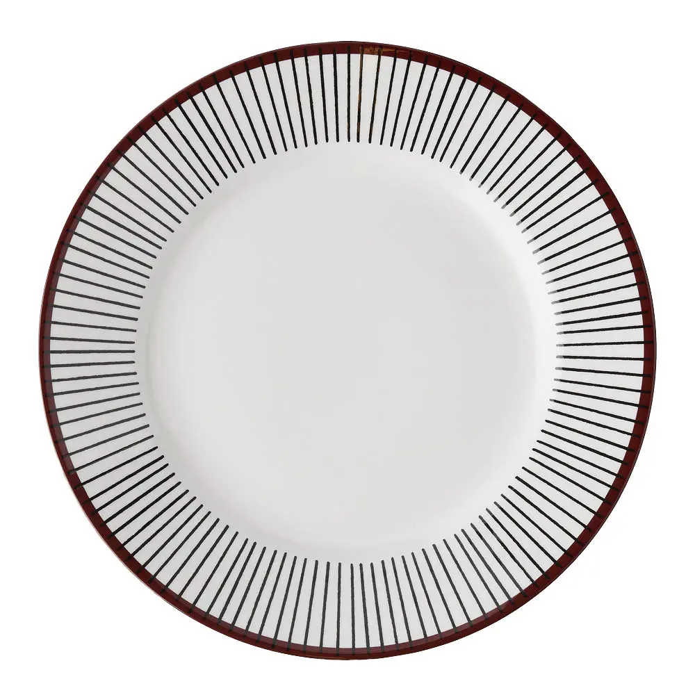 Ribb tallerken med fane 28 cm brunsvart
