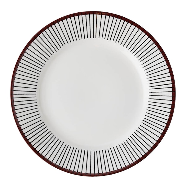 Ribb tallrik med bräm 28 cm brunsvart
