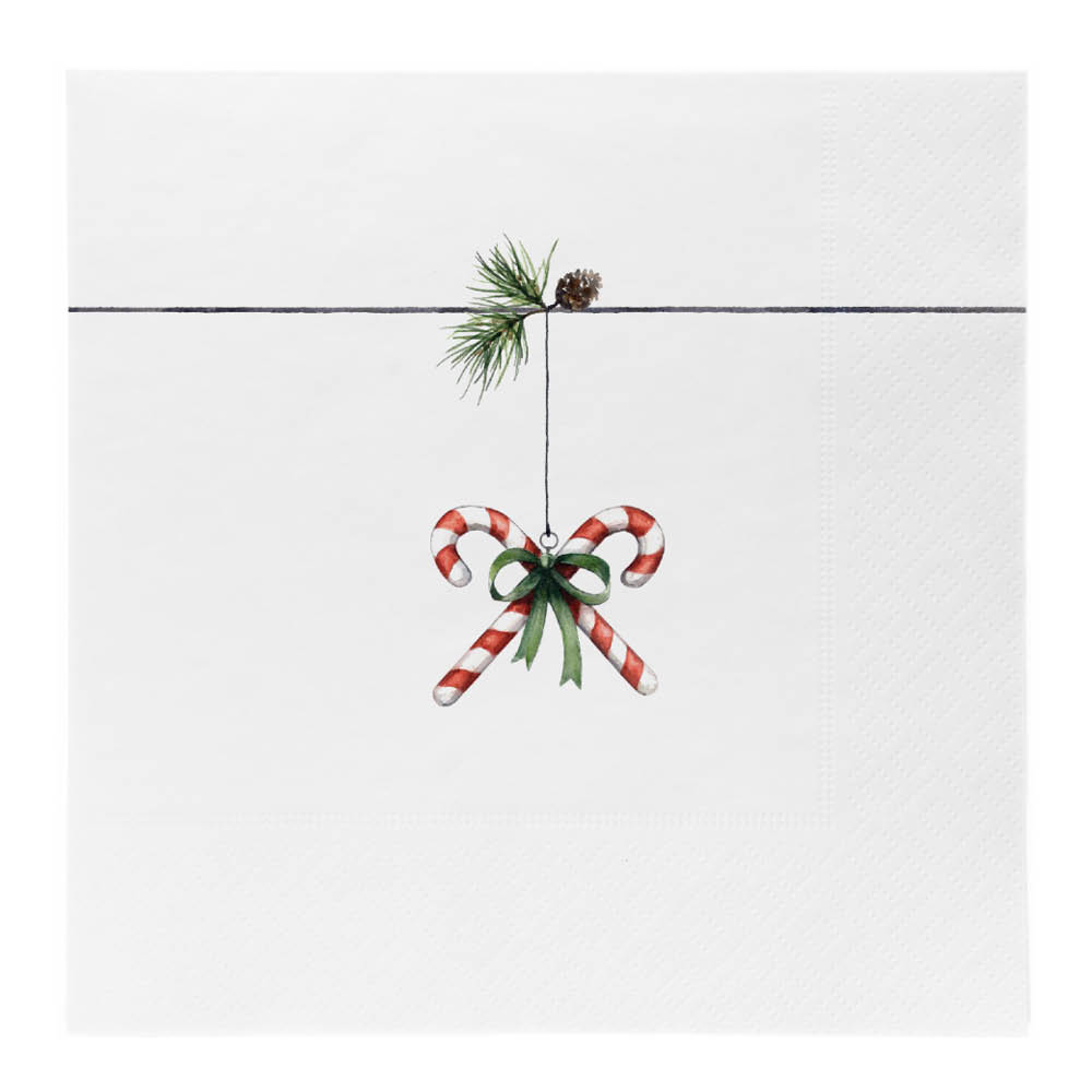 Sögne Home Tradisjon juleserviett lunsj 33x33 cm 20 stk polka