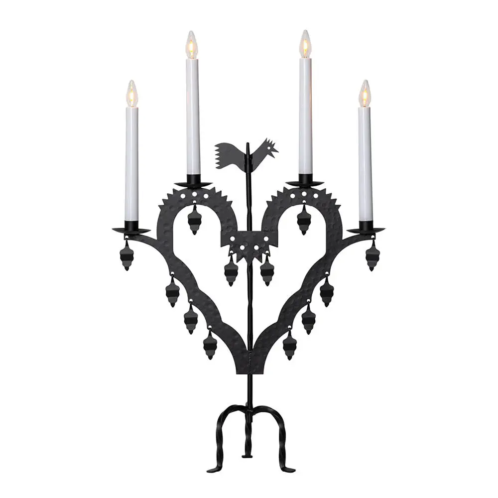 El-Tupp adventtikynttelikkö 62 cm 4-haarainen musta