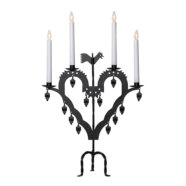 El-Tupp adventsljusstake 62 cm 4-armad svart