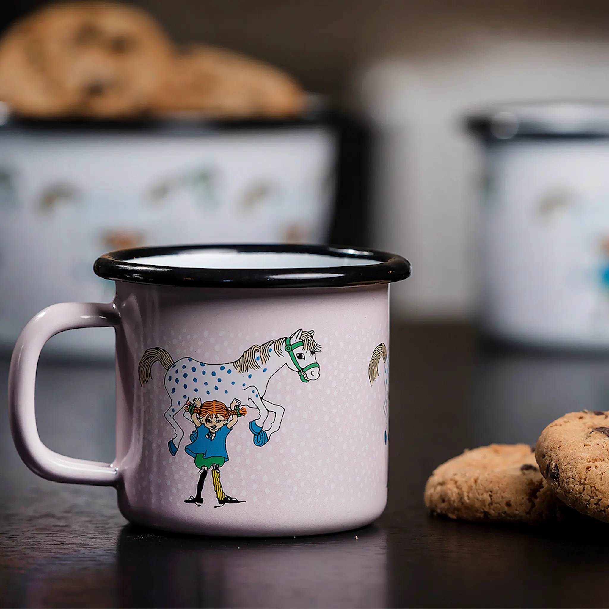 Muurla Peppi Emalimuki Peppi & Hevonen 1,5 dl Roosa