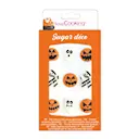 Halloween ätbara tårtdekorationer 9-pack orange/vit