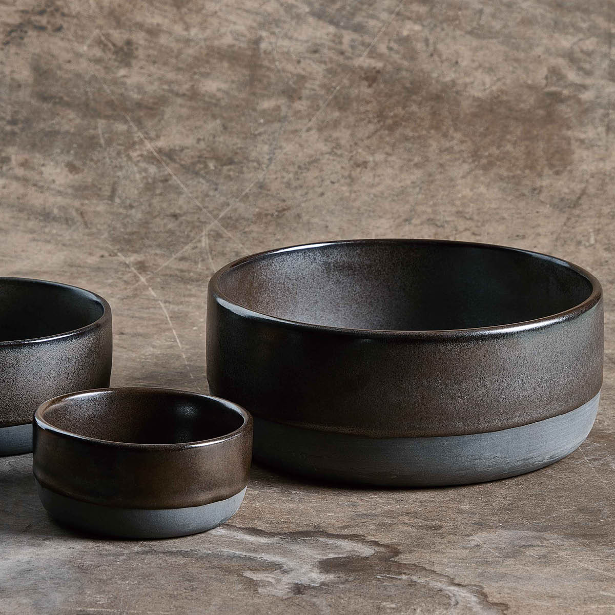 Aida RAW skålsett 3 deler 19,5 cm metallic brown