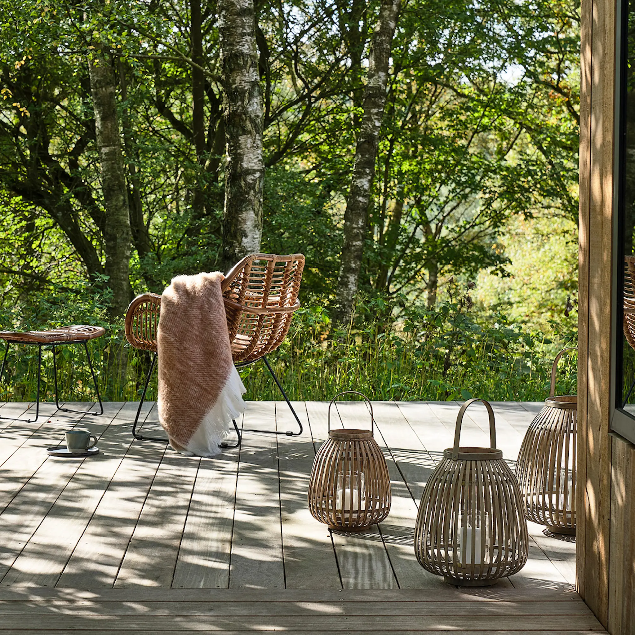 Villa Collection Amas lanterne bambus/glass 29x35 cm