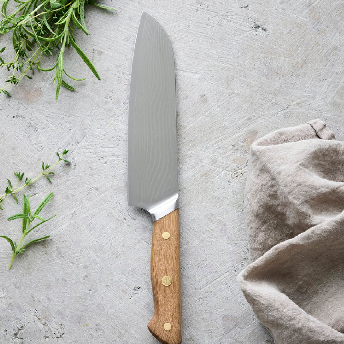 Pillivuyt Gourmet Douron santokukniv 30,5 cm damaskusstål/eik