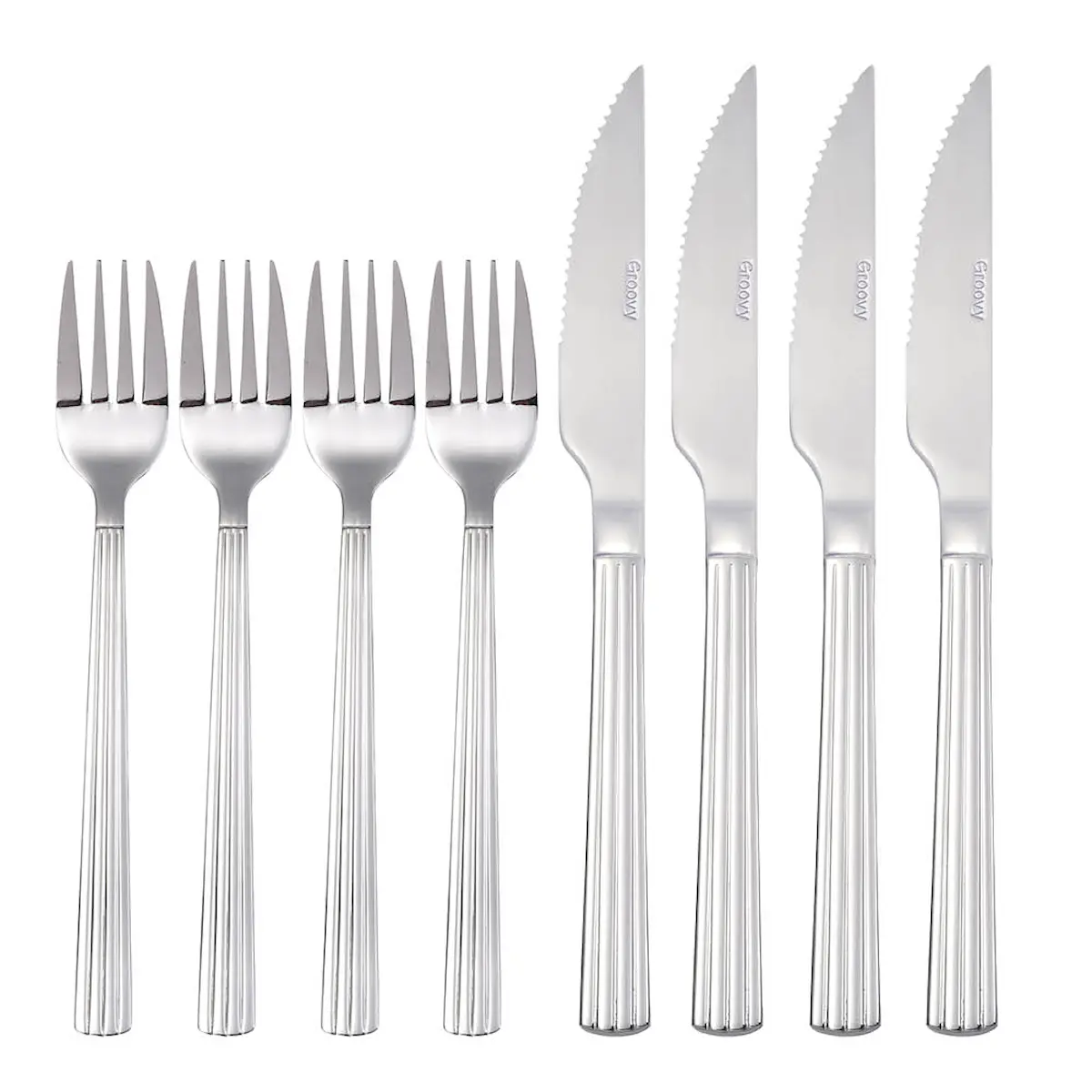Aida Groovy grillbestick 8 delar stål