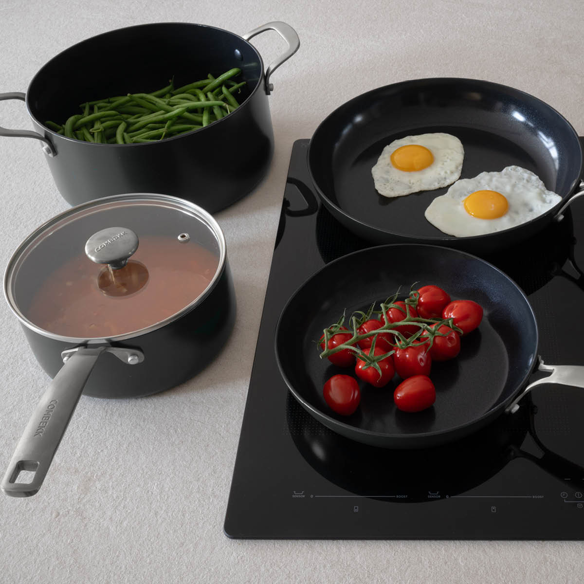 Combekk Element gryt- och stekpanneset 4 delar svart