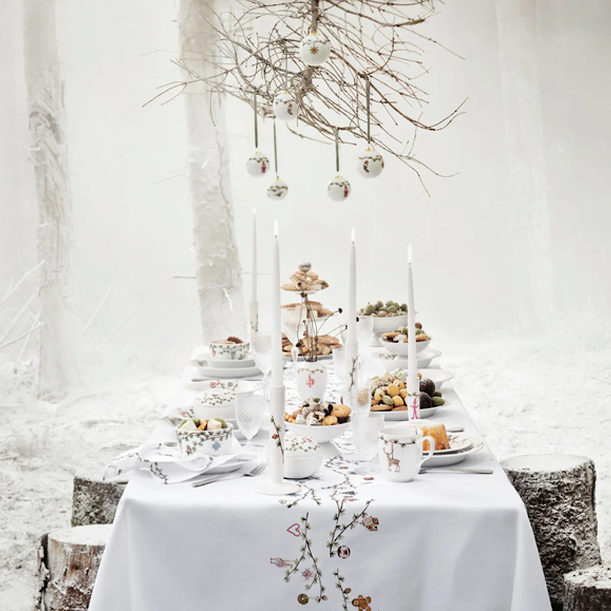 Kähler Hammershøi Christmas Pöytäliina 150x370 cm Valkoinen