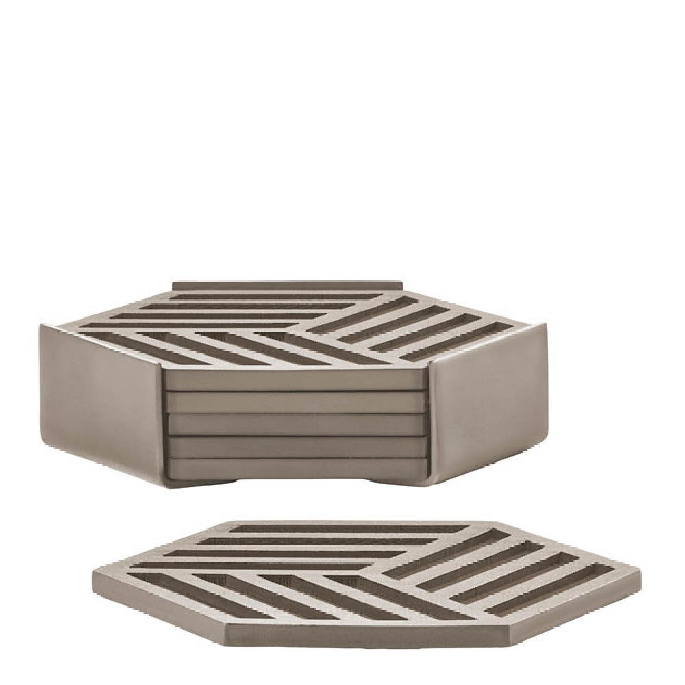 Zone Denmark Hexagon glassbrikker 6 stk taupe