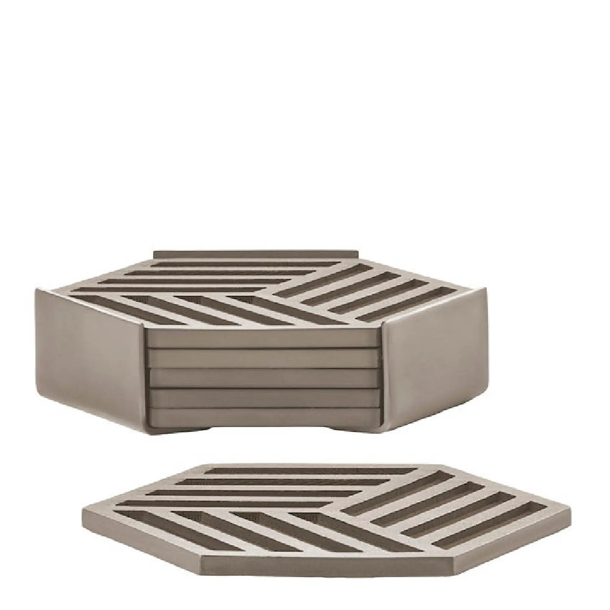 Zone Denmark Hexagon glassbrikker 6 stk taupe