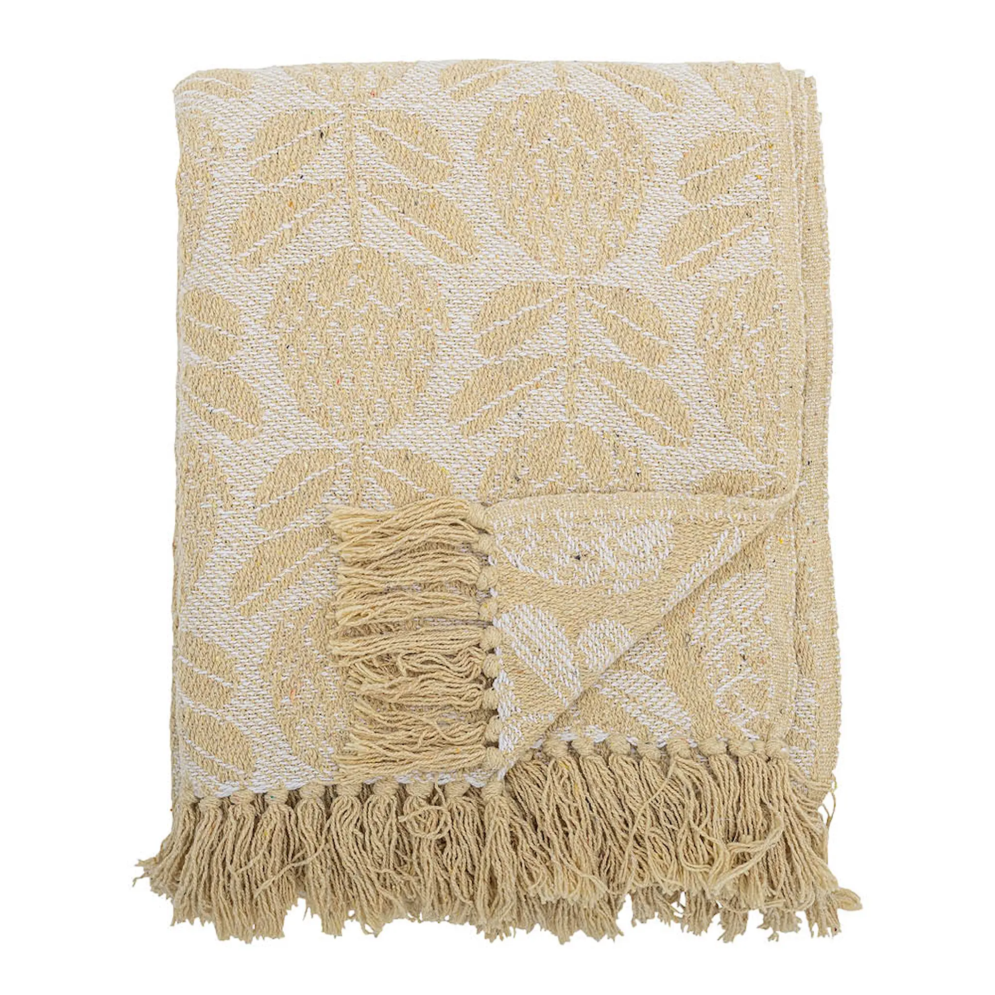 Bloomingville Pratello pledd 160x130 cm gule blader