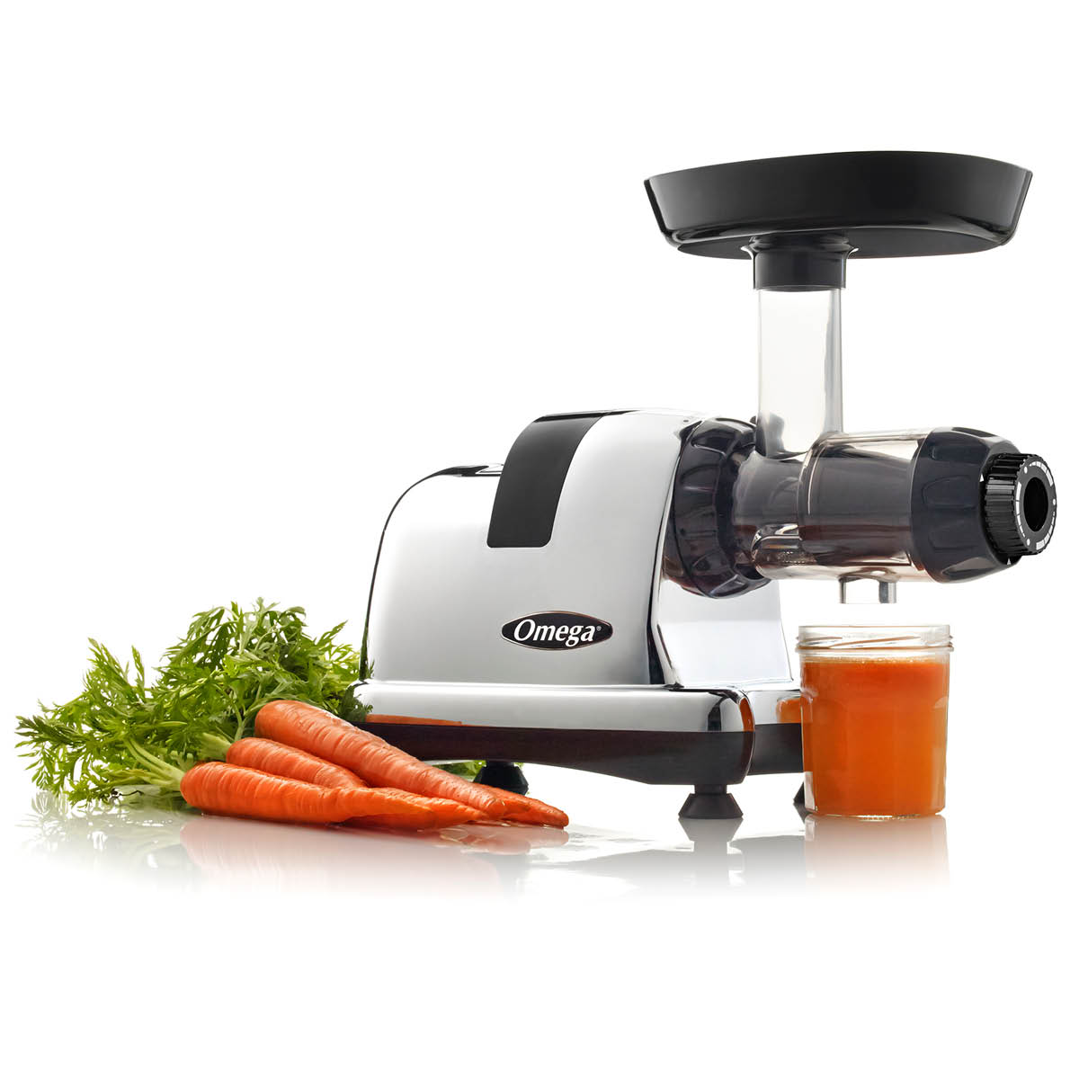 Omega Nutrition System J8228C slowjuicer horisontal krom/svart