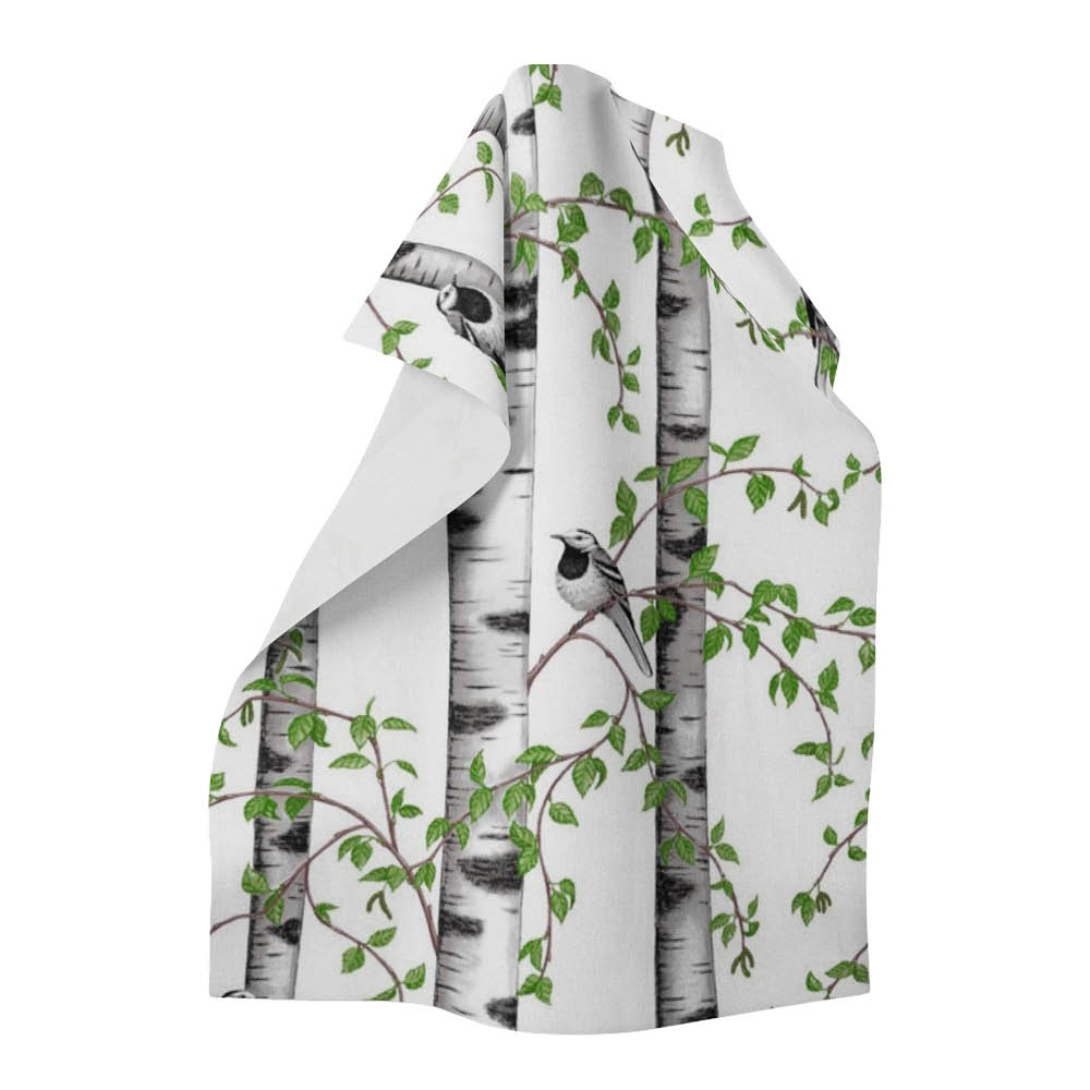 Arvidssons - Björkdungen Keittiöpyyhe 46x70 cm Offwhite/Vihreä