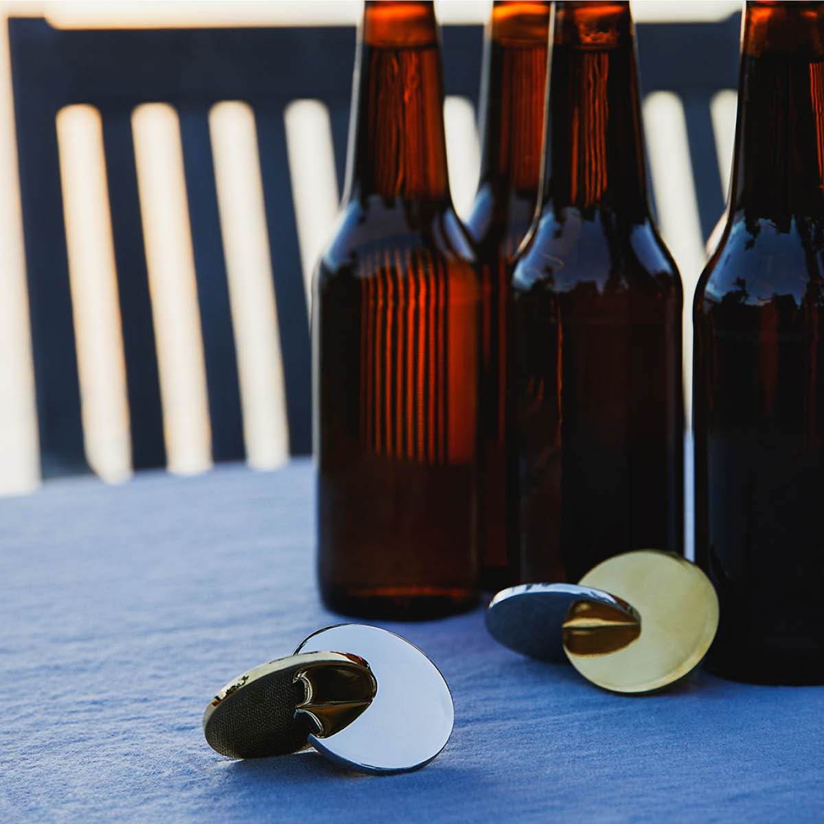 Klong Otto flaskeåpner 5x7,5 cm messing/rustfri