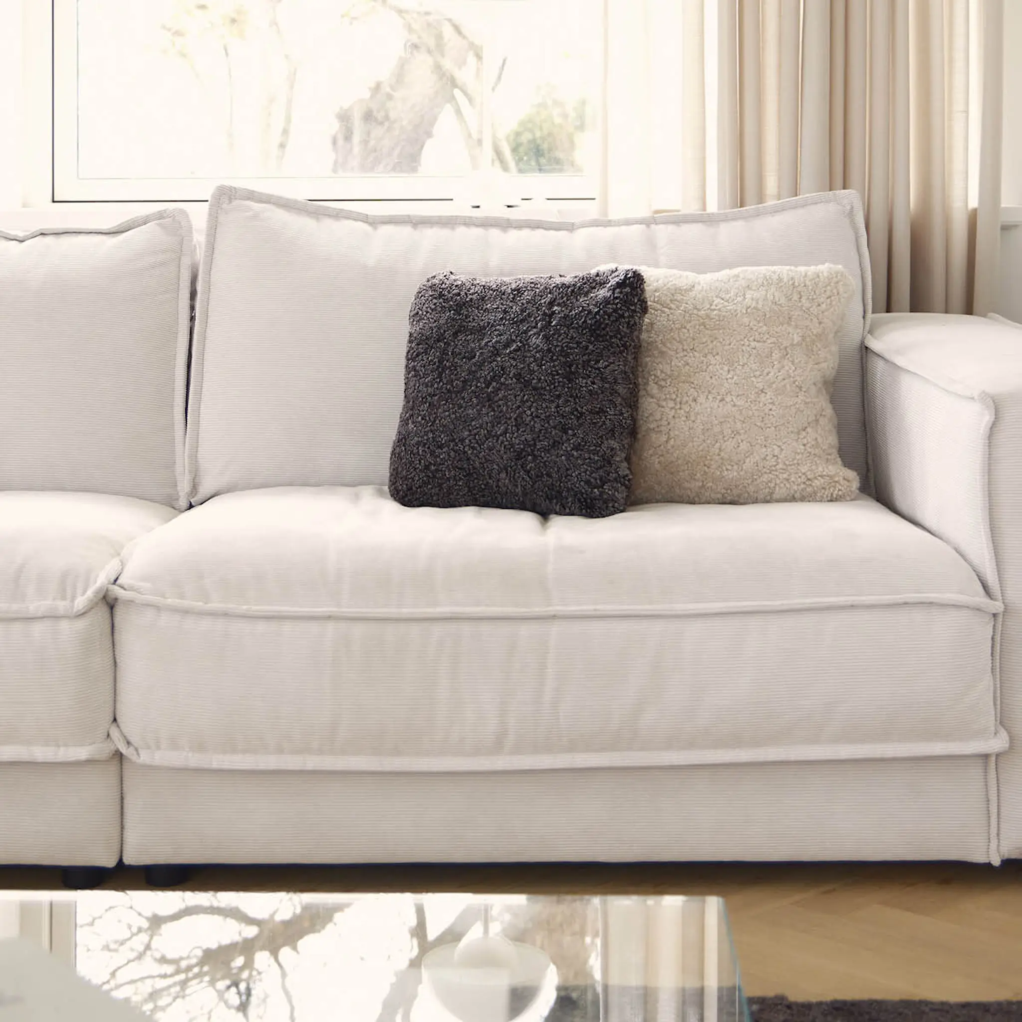 Natures Collection Kudde New Zealand fårskinn kort ull 40x40 cm chocolate