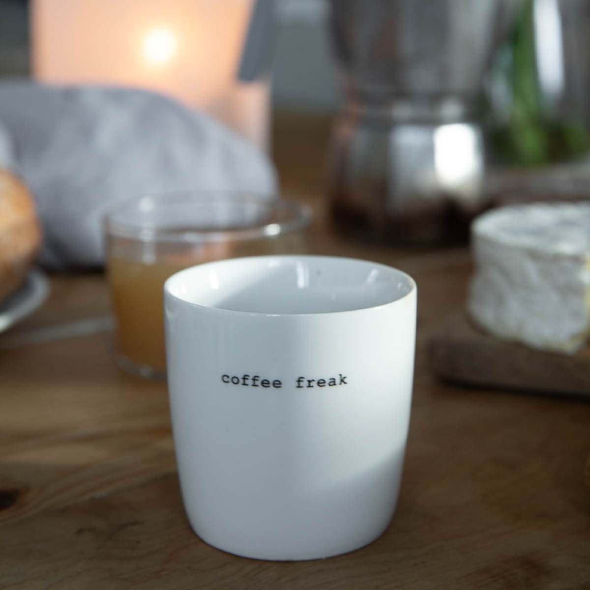 Sögne Home Sögne Mugg Mini 10 cl Coffee freak Vit