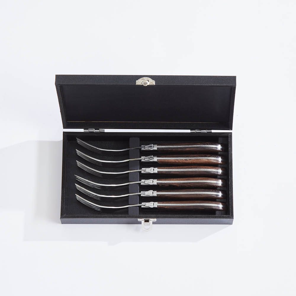 Laguiole by Hâws Biffgafler 6 deler wengetre