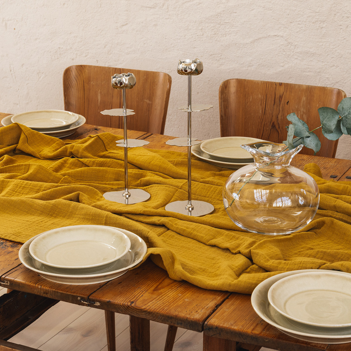 Hilke Ninfea Alta NP lysestake 30 cm sølv