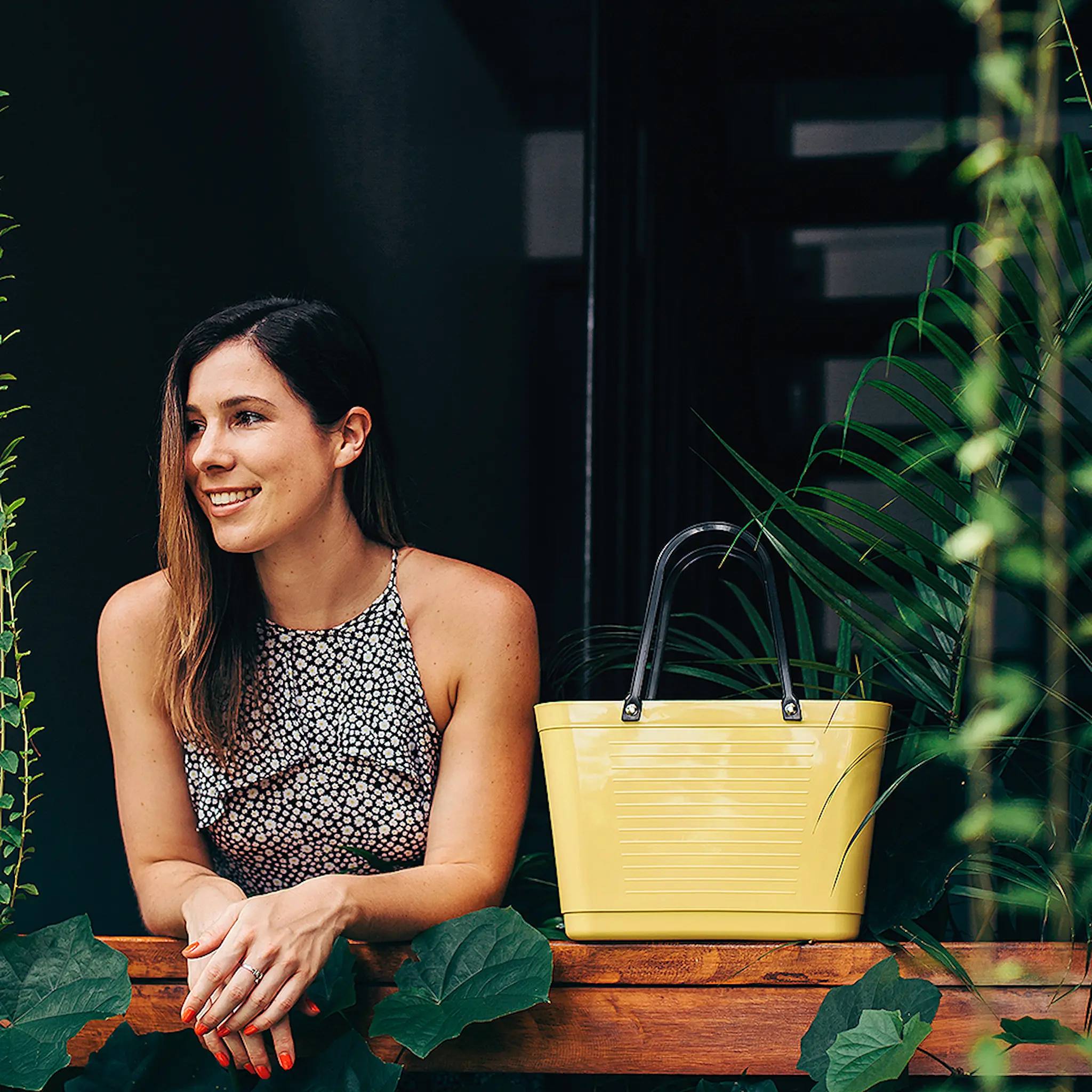 Hinza Green Plastic Laukku Pieni Keltainen