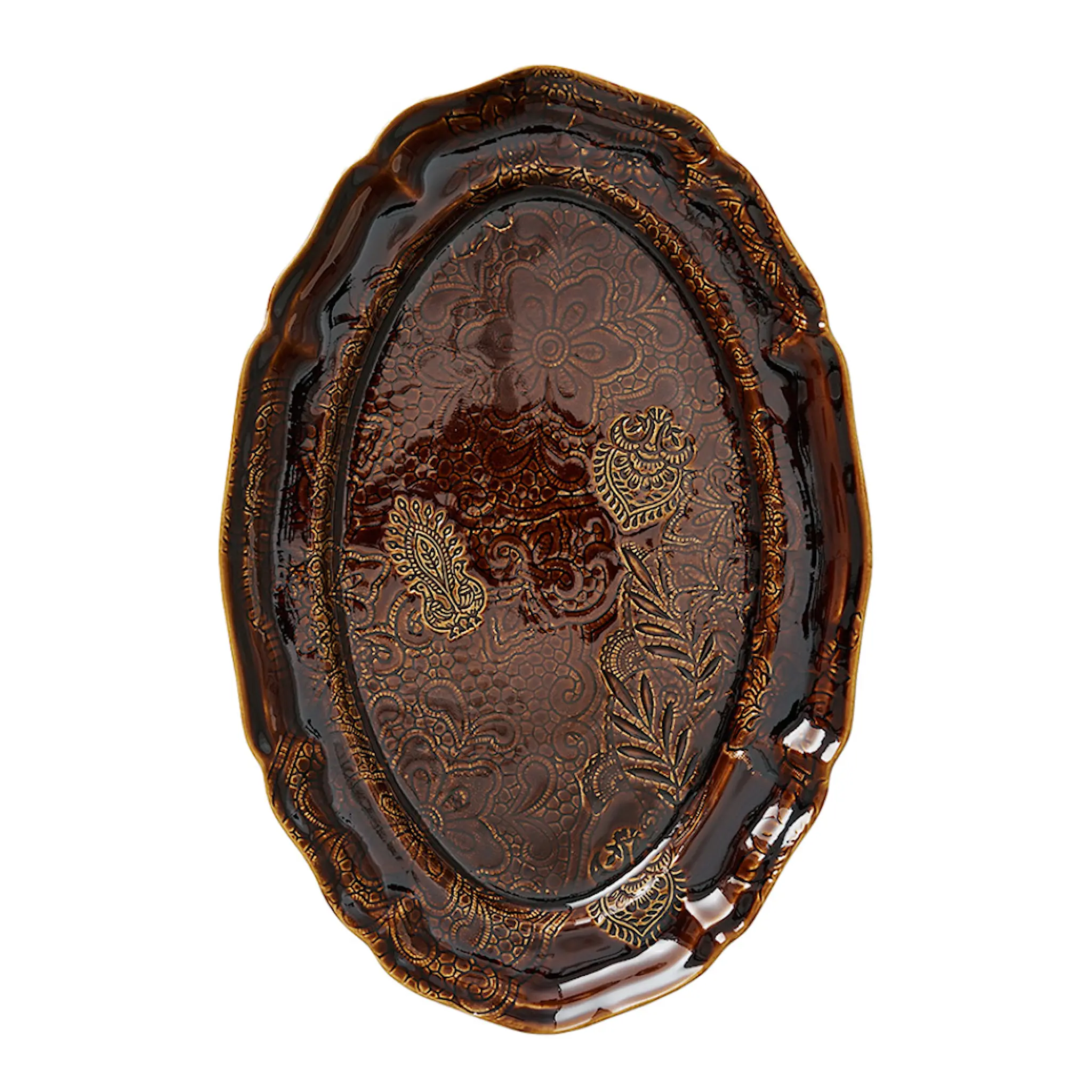 Sthål Arabesque serveringsfat oval 49x32 cm coffee