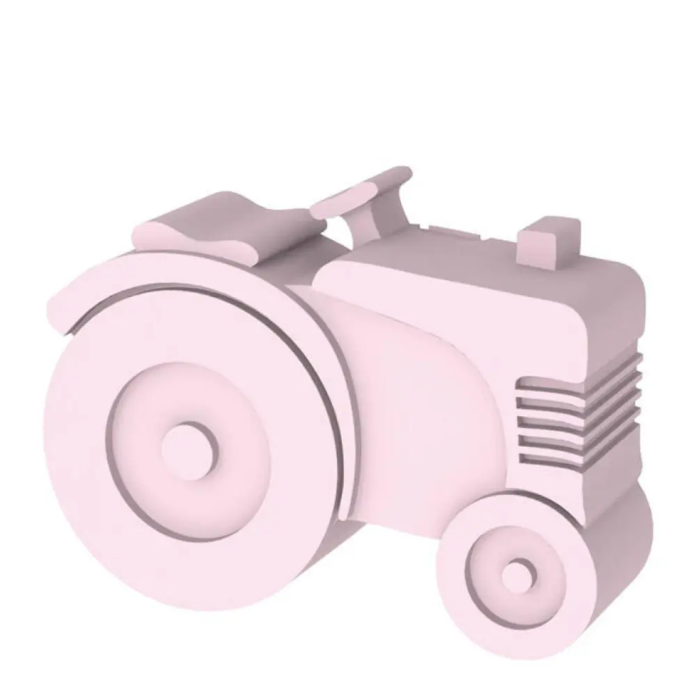 Matboks i plast traktor lys rosa