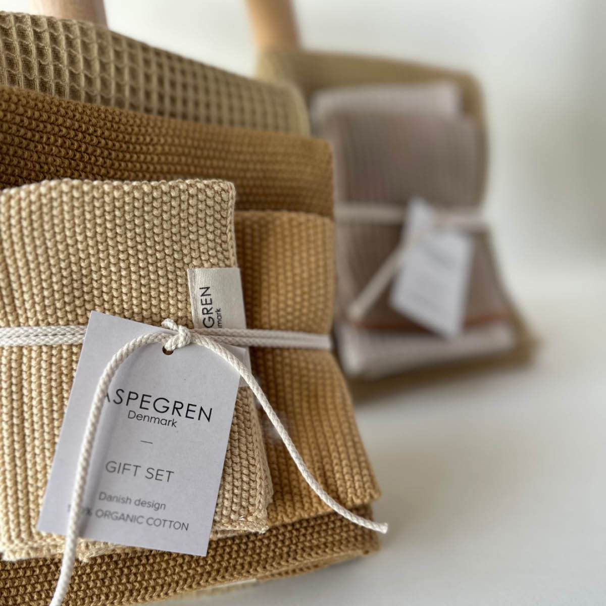 Aspegren Gavesett med 2 kjøkkenhåndkle & 2 oppvaskkluter melon