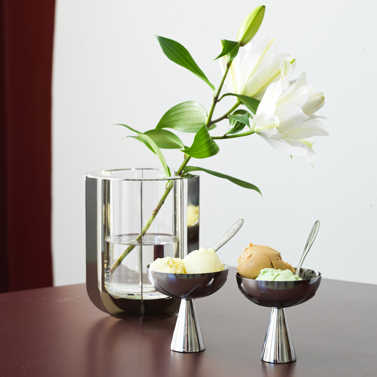 Klong Jazz vase 20 cm stål/glass