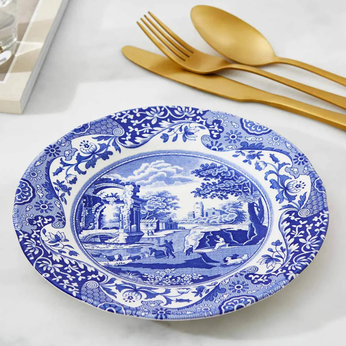 Spode Blue Italian asjett 20 cm blå/hvit