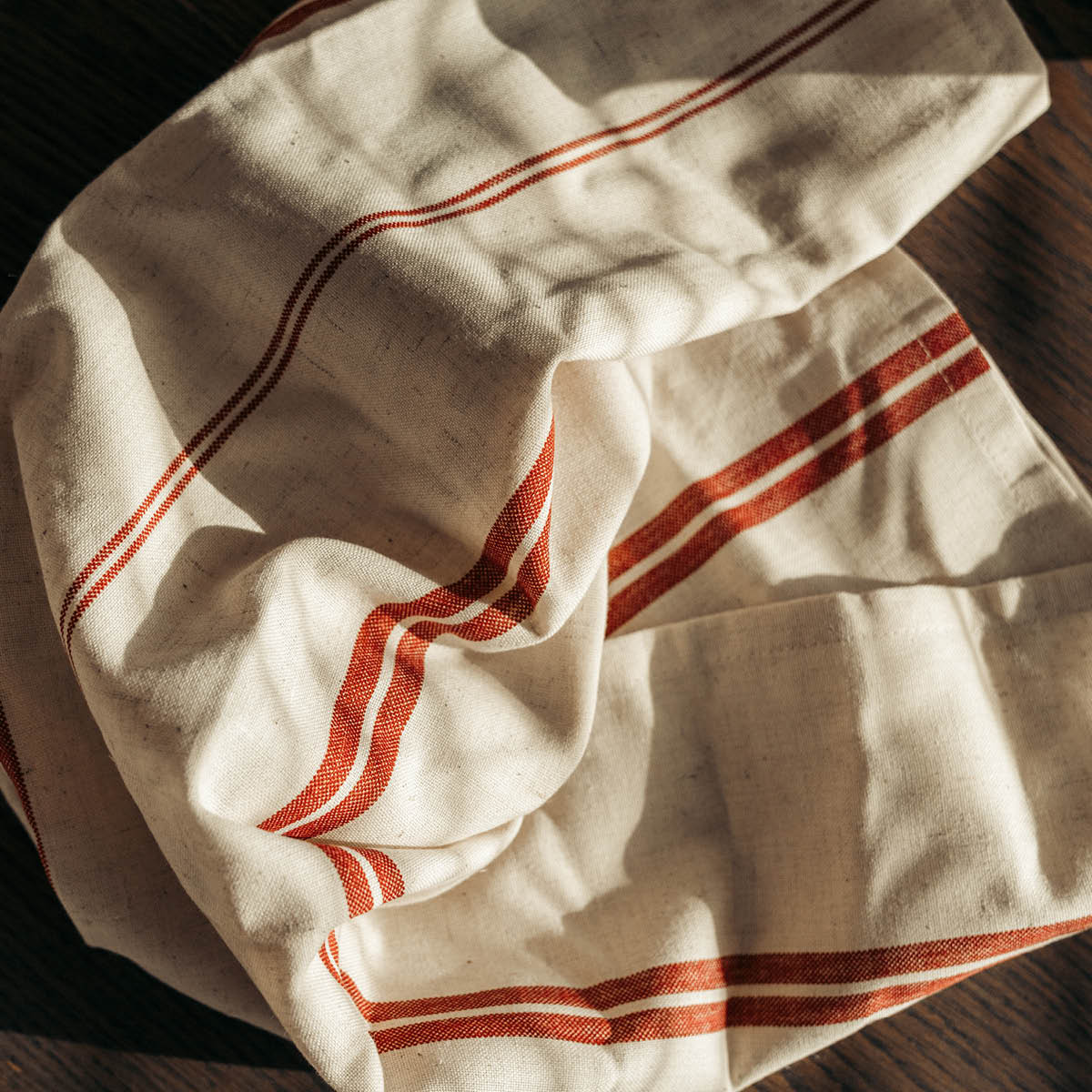 Stiernholm Elsa kjøkkenhåndkle 50x70 cm natur/rød