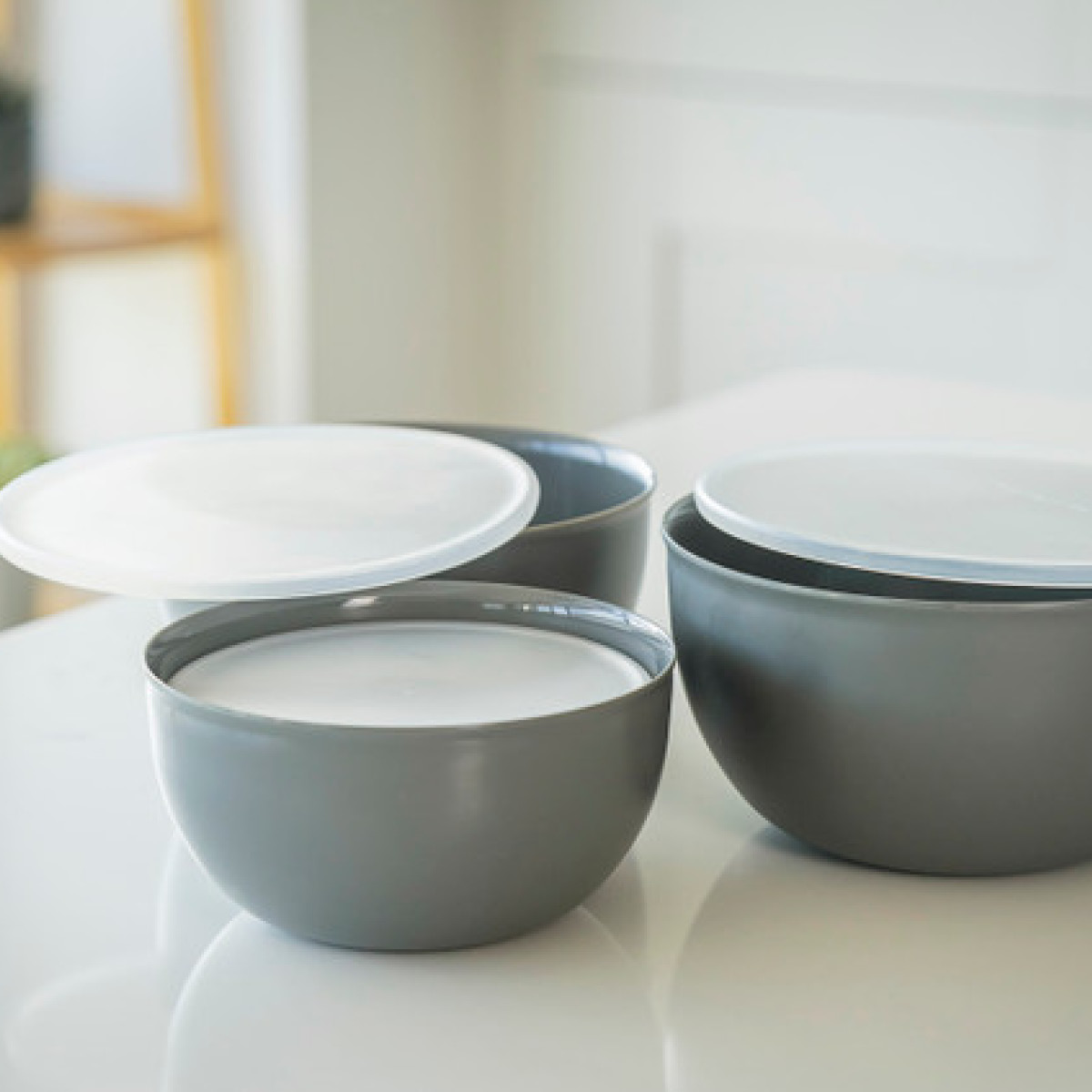 KitchenAid Core skålset 4 delar med lock charcoal grey