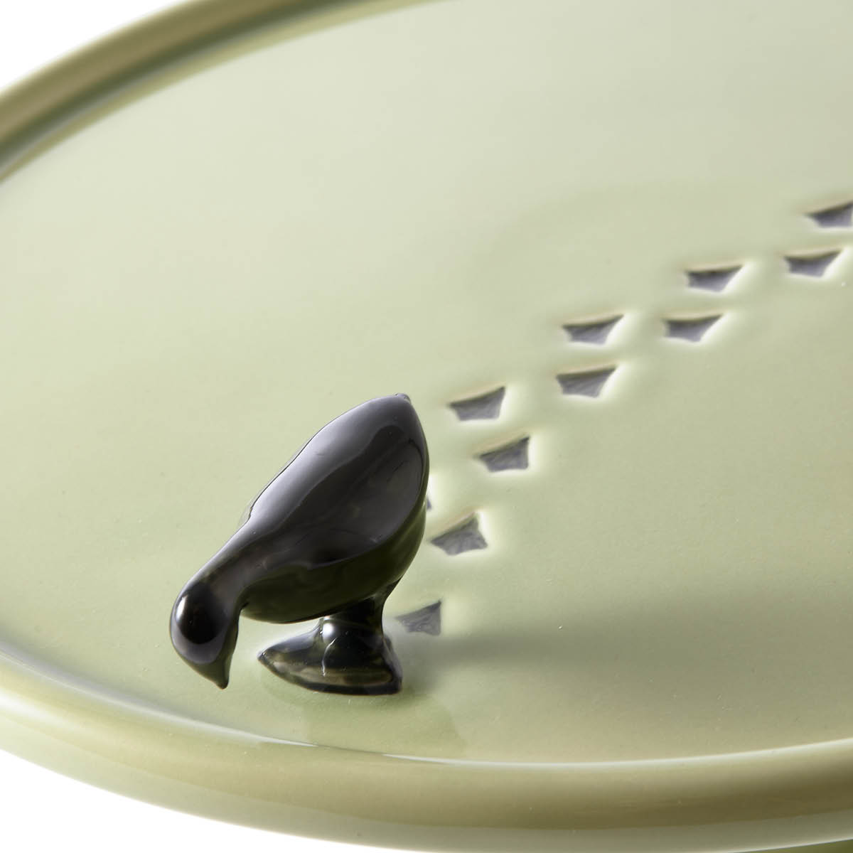 Pols Potten Duck tarjoiluvati jalalla 30x8,3 cm vihreä