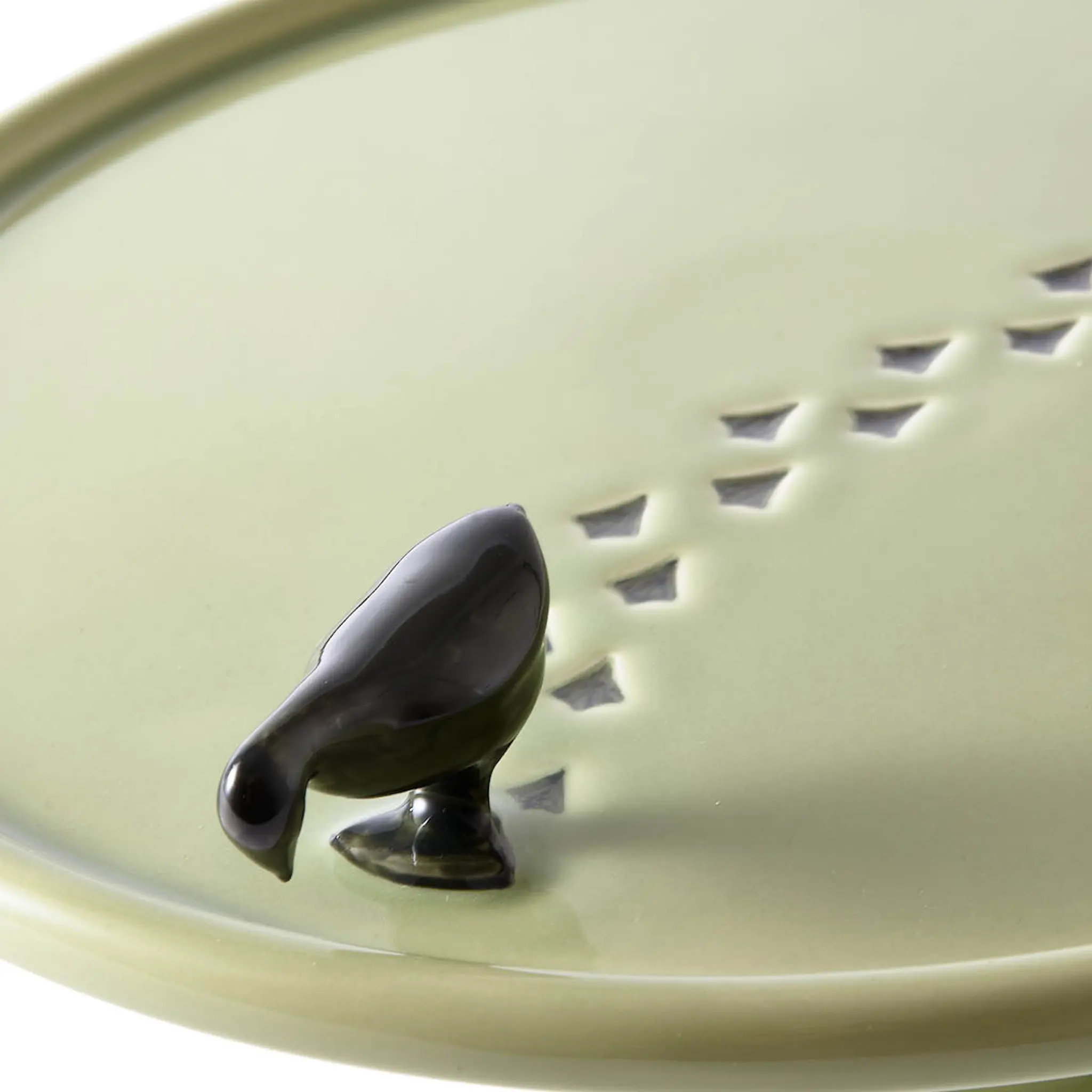 Pols Potten Duck tarjoiluvati jalalla 30x8,3 cm vihreä