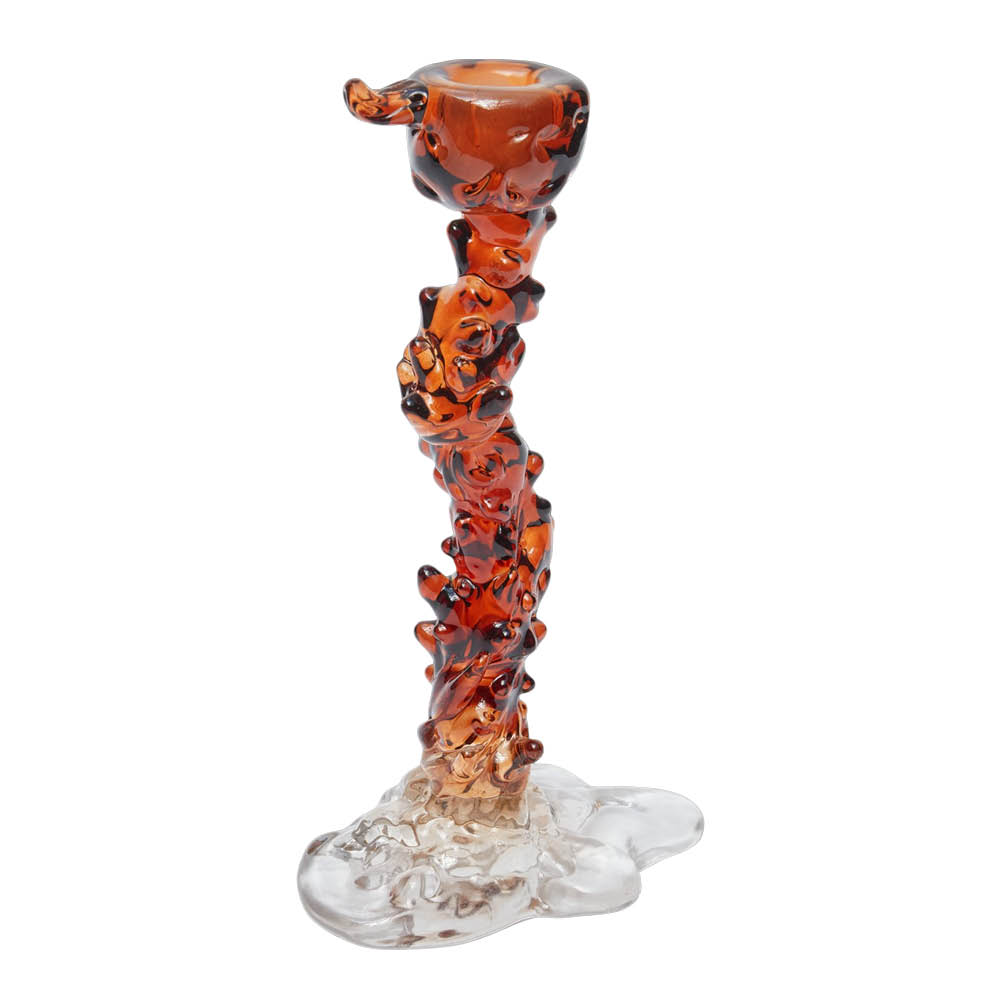 Pols Potten Drip ljusstake i glas L 25 cm mörkbrun