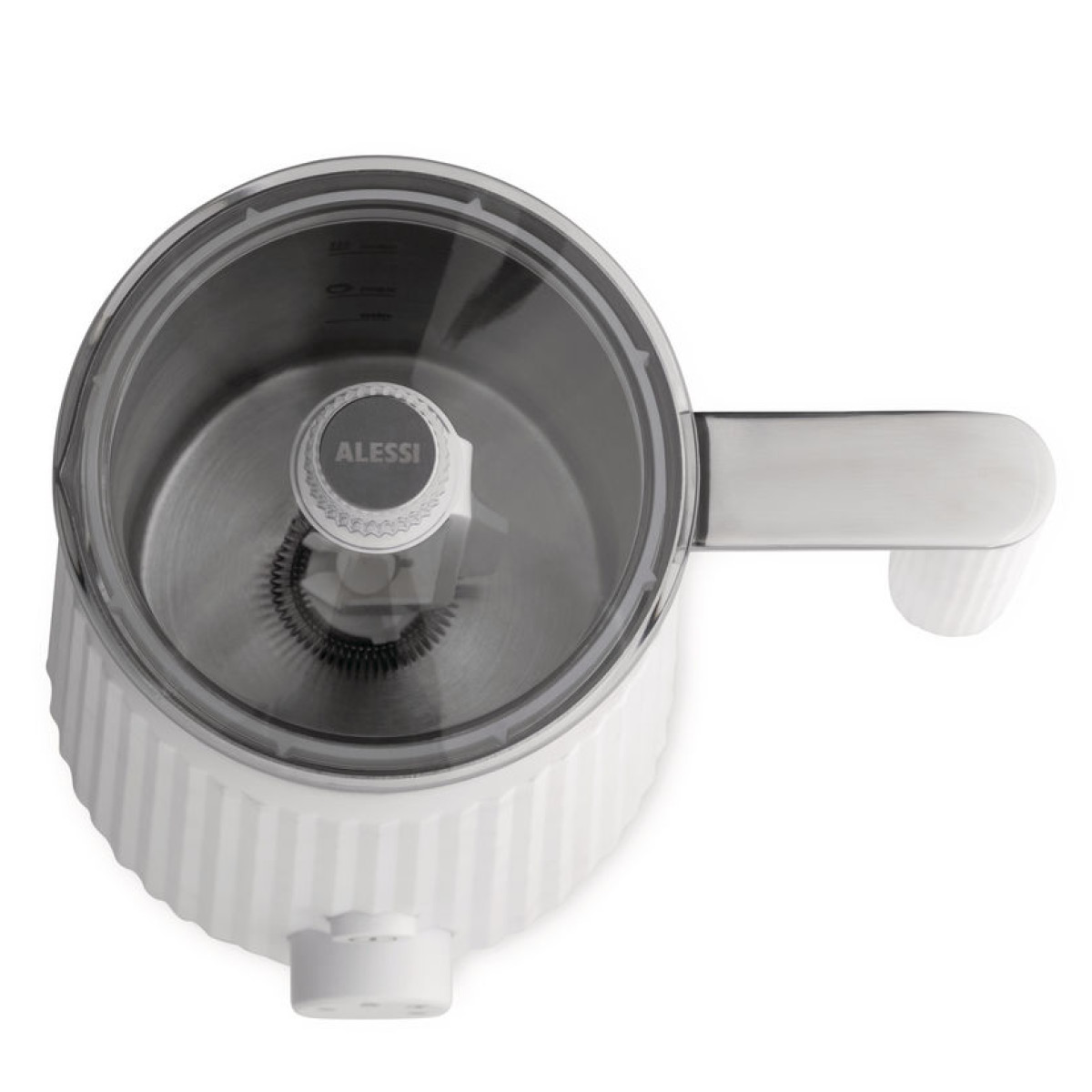 Alessi Plissé multifunktionell mjölkskummare 22,5 cm vit