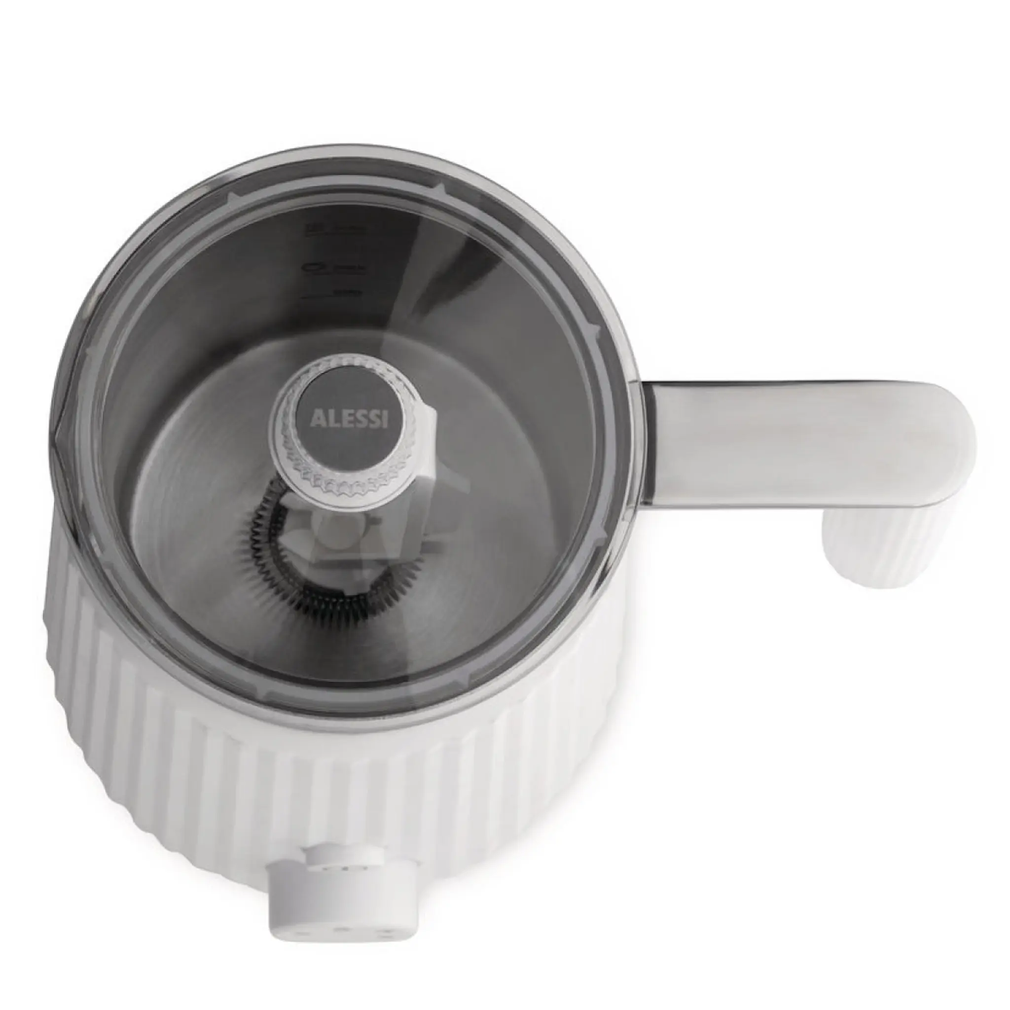Alessi Plissé multifunktionell mjölkskummare 22,5 cm vit