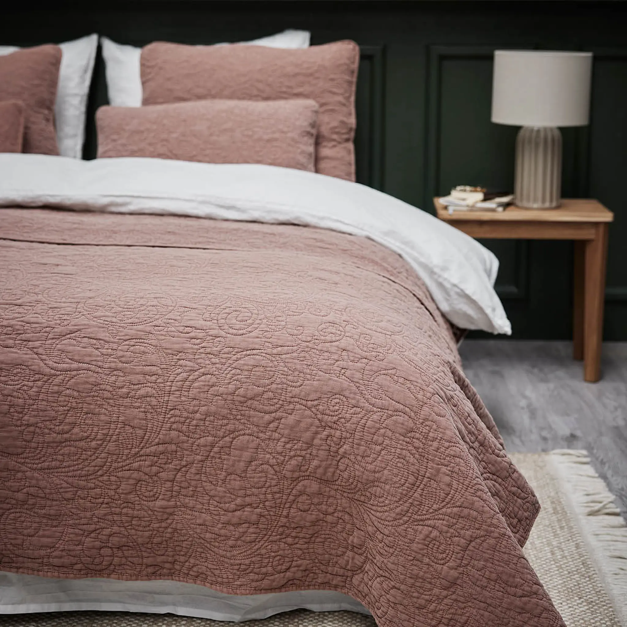 Lene Bjerre Isabelle sengeteppe 260x240 cm rose tan